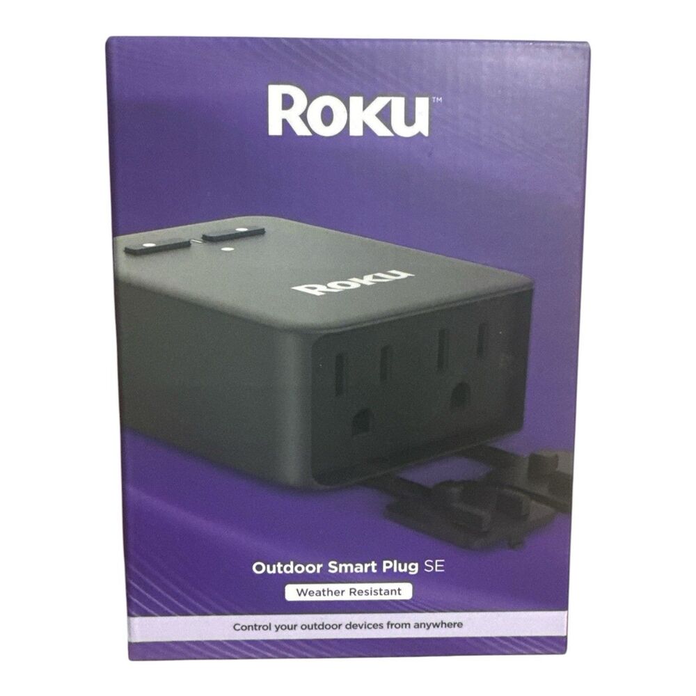 Roku Outdoor Smart Plug SE Weather Resistant Dual Outlet WiFi New Sealed